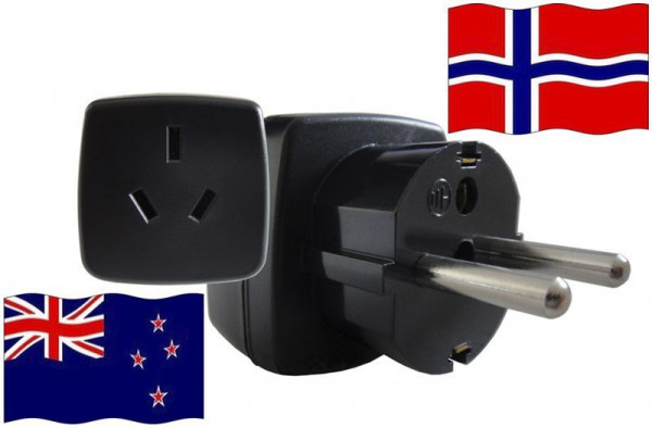 Reiseadapter Norwegen - Kompatibel mit Geräten aus Neuseeland