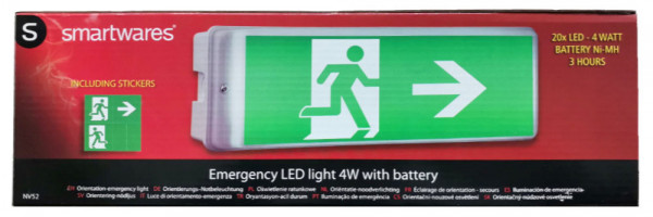 LED-Fluchtwegschild Smartwares NV52 Notbeleuchtungsschild für Innen und Außen