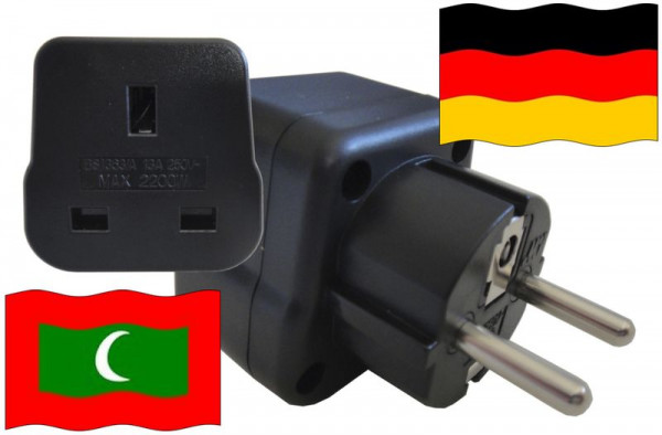 Urlaubsstecker Deutschland für Geräte aus Malediven