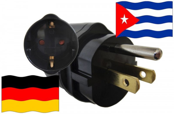 Reiseadapter Reisestecker Urlaub Kuba für Geräte aus Deutschland