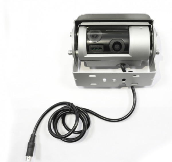 Shutterkamera Doppellinsen-Kamera als Rückfahrkamera mit Automatik Verschlussklappe - Silber