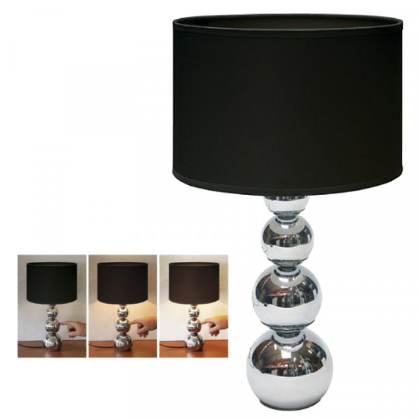 Edle Touch-Lampe, mit schwarzem Textilschirm Ranex 10.011.97