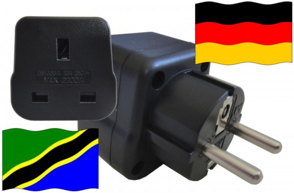 Urlaubsstecker Deutschland für Geräte aus Tansania