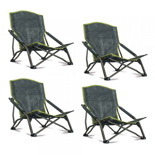 4er Set Design Strandstühle wasserfest - Leichtgewichtsstuhl mit breiten Standfüßen - vollständig zu