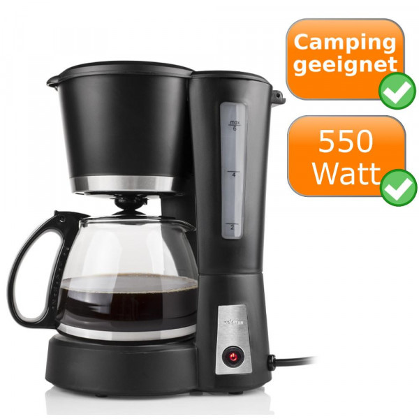 Kleine Single Kaffeemaschine, ideal für Camping Tristar CM-1233 Mattschwarz