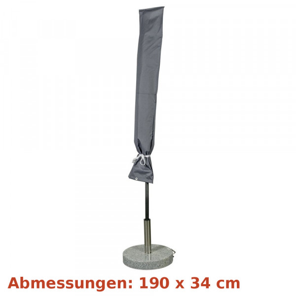 Deluxe Schutzhülle für Sonnenschirm 200 - 410cm grau Abdeckhaube, Regenhaube - Happy People 79332
