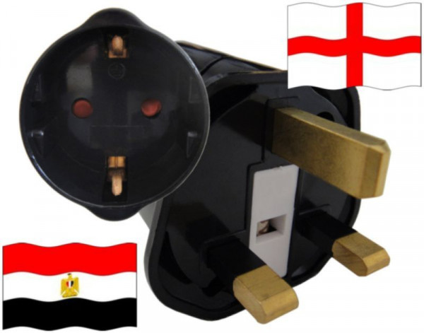 Reiseadapter England für Geräte aus Ägypten