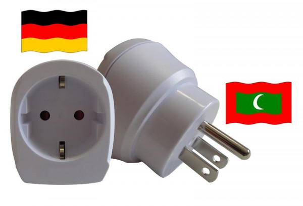 Reiseadapter für Malediven. Steckeradapter für Geräte aus Deutschland
