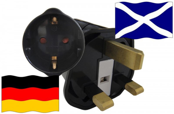 Urlaubsstecker Schottland für Geräte aus Deutschland