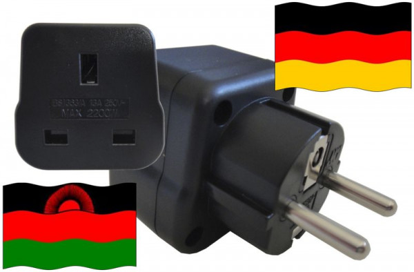 Urlaubsstecker Deutschland für Geräte aus Malawi