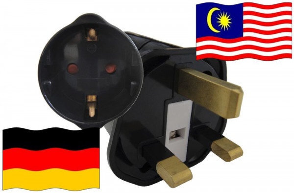 Urlaubsstecker Malaysia für Geräte aus Deutschland