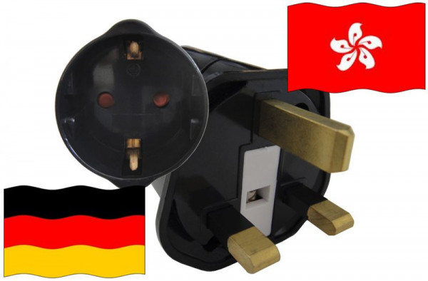 Urlaubsstecker Hong Kong für Geräte aus Deutschland