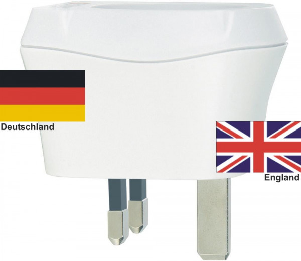 Reiseadapter England auf Deutschland Skross 1.500230 Single Travel Adapter - England Reisestecker