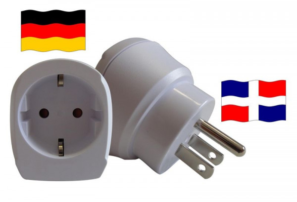 Reiseadapter für DomRep. Steckeradapter für Geräte aus Deutschland