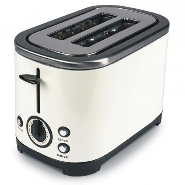Stilvoller 2 Schlitz Edelstahl Toaster Kampa Deco ME0582E weiß