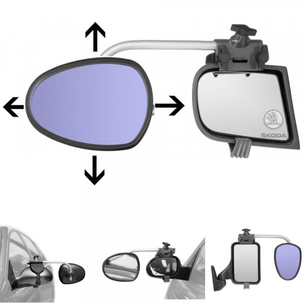 Zusätzlicher Autospiegel - Arm kurz, Glas plan - Repusel Luxmax 3004 - Skoda