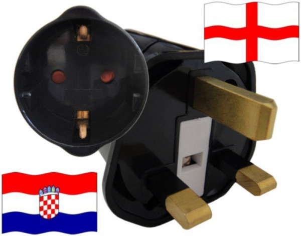 Reiseadapter England für Geräte aus Kroatien