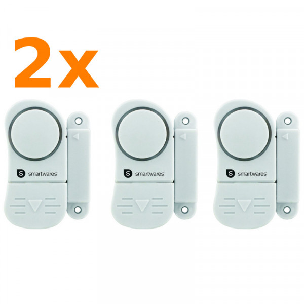 6 Stück Mini Alarmanlagen zur Absicherung Smartwares SC07/3 10.017.13 sichert Fenster und Türen