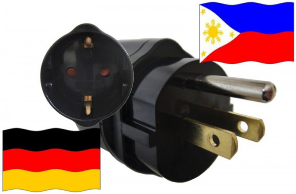 Reiseadapter Reisestecker Urlaub Philippinen für Geräte aus Deutschland