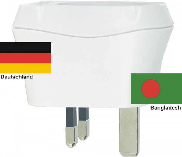 Reiseadapter Bangladesch auf Deutschland Skross 1.500230 Reisestecker - Bangladesch Reisestecker