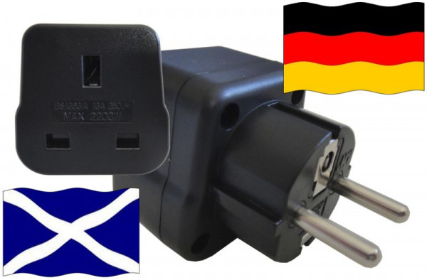 Urlaubsstecker Deutschland für Geräte aus Schottland
