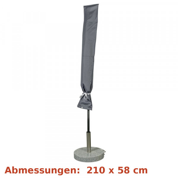 Deluxe Schutzhülle für Sonnenschirm 250 - 450 cm grau Abdeckhaube, Regenhaube - Happy People 79333