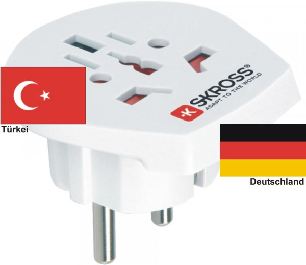 Reiseadapter Deutschland auf Türkei Skross 1.500211 Reisestecker