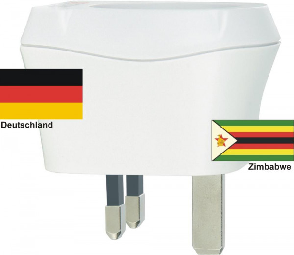Reiseadapter Zimbabwe auf Deutschland Skross 1.500230 Reisestecker
