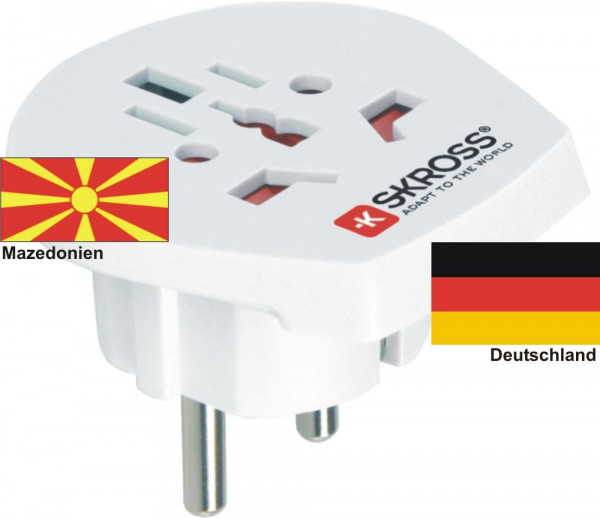 Reiseadapter Deutschland auf Mazedonien - Skross 1.500211 Reisestecker