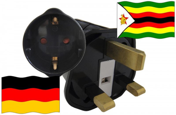 Urlaubsstecker Simbabwe für Geräte aus Deutschland